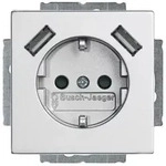 Busch-Jaeger 20 EUCB2USB-83 Schutzkontakt-/USB-Steckdose, 2x USB, mit