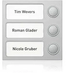 Ritto 1875320 Portier Tastenmodul f&uuml;r 3 Wohneinheiten, silber