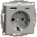 Merten MEG2367-0460 Schutzkontakt Steckdose mit USB Ladeger&auml;t Typ A und Typ C / 3,0
