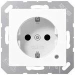 Jung A1520BFKOWW Schutzkontakt-Steckdose mit Funktionsanzeige, SAFETY+, Thermoplast,