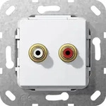 Gira 563203 Cinch Audio L&ouml;tanschluss, Einsatz reinwei&szlig; gl&auml;nzend