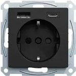 Merten MEG2367-0403 Schutzkontakt Steckdose mit USB Ladeger&auml;t Typ A und Typ C / 3,0