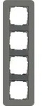 Gira 0214423 Abdeckrahmen 4-fach, Gira E3, dunkelgrau Soft-Touch mit Tr&auml;gerrahmen