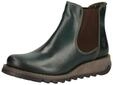 Stiefelette FLY LONDON "Fly London Stiefelette Leder", Damen, Gr. 36, petrol, Leder,