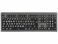 LOGICKEYBOARD Tastatur "XL-Print Astra 2 White on Black DE (MAC)" Tastaturen grau