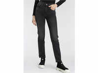 Straight-Jeans LEVI'S "724 High Rise Straight" Gr. 27, Länge 32, schwarz (black
