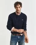 Strickpullover GANT "COTTON CABLE C-NECK", Herren, Gr. S, blau (evening blau),
