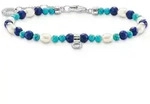 Armband THOMAS SABO "blaue Steine und Perlen, A2064-775-7-L19V" Gr. 19, bunt