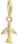 Charm-Einh&auml;nger THOMAS SABO "Flugzeug", gold (gelbgoldfarben), Charms, Damen, Silber