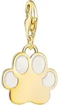 Charm-Einh&auml;nger THOMAS SABO "Hundepfote mit wei&szlig;er Kaltemaille", gold