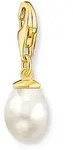Charm-Einh&auml;nger THOMAS SABO "Perle vergoldet", gelbgoldfarben, wei&szlig;, Charms, Damen,