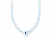 Choker THOMAS SABO "Choker Blume mit blauen Perlen, KE2182-496-1-L42V" Halsketten Gr.