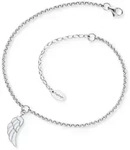 Fu&szlig;kette ENGELSRUFER "Fl&uuml;gel mit Emaille", silber (edelstahlfarben, wei&szlig;),