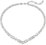 Collier SWAROVSKI "MESMERA", silber (metallfarben, kristallwei&szlig;), Halsketten, Damen,