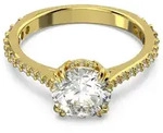 Fingerring SWAROVSKI "Stilla Round Cocktailring" Gr. 55, gold (gelbgoldfarben,