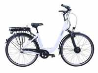 E-Bike HAWK BIKES "HAWK eCity Wave" E-Bikes Gr. 46 cm, 28 Zoll (71,12 cm), weiß