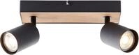 BRILLIANT Deckenstrahler "Jello Wood", schwarz (schwarz, holz), 2, H: 15cm, 1 Stk.,