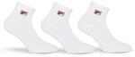 Fila Kurzsocken "UNISEX QUARTER PLAIN SOCKS" 3 Paar tlg. mit eingestrickem Logo