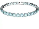 Armkette SWAROVSKI "Schmuck Geschenk Matrix Armband" Gr. S, blau (metallfarben, blau,