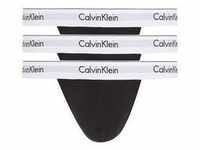 T-String CALVIN KLEIN UNDERWEAR "THONG 3PK" Gr. S (48), 3 St., schwarz