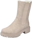Chelseaboots RIEKER, Damen, Gr. 36, beige (creme), Lederimitat, Schuhe Chelseaboots,