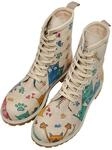 DOGO Schn&uuml;rboots "Long Boots Schn&uuml;rstiefel Cat Lovers Damen Stiefeletten, Longe"