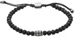Armband FOSSIL "Schmuck Geschenk Edelstahl Textil VINTAGE CASUAL", schwarz