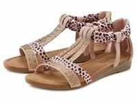 Sandale LASCANA Gr. 36, rosa (rosé, leo) Damen Schuhe Lascana Sandalette,