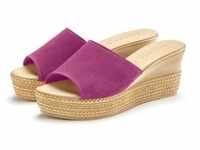 Pantolette LASCANA Gr. 37, pink (fuchsia) Damen Schuhe Keilpantoletten