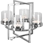 Fink Kerzenhalter "NORMAN, Weihnachtsdeko" aus Edelstahl und Glas, 4-flammig,