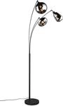 TRIO LEUCHTEN Stehlampe "Lumina, gebogene Stehleuchte mit Glasschirmen exkl 3x E14