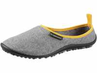 Barfußschuh LEGUANO "ACASA" Gr. 36, grau (grau, gelb) Damen Schuhe Hausschuh