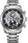Funkchronograph CITIZEN "Tsuki-yomi", silber (titansilberfarben, grau), Armbanduhren,