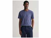 T-Shirt GANT "REG SHIELD SS T-SHIRT" Gr. S, blau (dark jeansblue melange) Herren