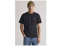 T-Shirt GANT "REG SHIELD SS T-SHIRT" Gr. S, schwarz (black) Herren Shirts...
