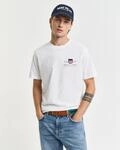 T-Shirt GANT "REG ARCHIVE SHIELD EMB SS T-SHIRT", Herren, Gr. S, wei&szlig;, Obermaterial: