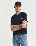 T-Shirt GANT "REG ARCHIVE SHIELD EMB SS T-SHIRT", Herren, Gr. S, blau (evening blau),