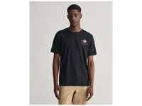 T-Shirt GANT "REG ARCHIVE SHIELD EMB SS T-SHIRT" Gr. S, schwarz (black) Herren...