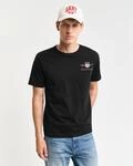 T-Shirt GANT "REG ARCHIVE SHIELD EMB SS T-SHIRT", Herren, Gr. S, schwarz,