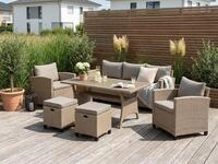 KONIFERA Gartenlounge-Set "Amsterdam" Set, 1x 3er Sofa, 1x 2 Sessel, 2x Hocker,