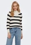ONLY Stehkragenpullover "ONLLEISE FREYA LS ZIP HIGH NECK KNT NOOS" mit Streifenmuster