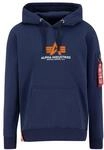Hoodie ALPHA INDUSTRIES "Basic Hoodie BL Rubber", Herren, Gr. XS, blau (ultra navy),