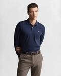 Gant Poloshirt "REG SHIELD LS PIQUE RUGGER" mit Logotickerei auf der Brust