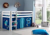 Vipack Hochbett "Pino, Spielbett massiv Kiefer, stabil gebaut, 3 Korpusfarben zur