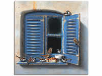 Artland Wandbild "Vogelbesuch II", Fenster & Türen, (1 St.), als Leinwandbild,