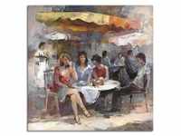 Wandbild ARTLAND "Damen im Café II" Bilder Gr. B/H: 100 cm x 100 cm,...