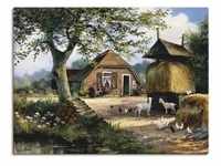 Wandbild ARTLAND "Idyllische Farm mit Hühnern und Ziegen" Bilder Gr. B/H: 120...