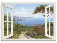 Wandbild ARTLAND "Fensterblick - Haus am Meer I" Bilder Gr. B/H: 70 cm x 50 cm,