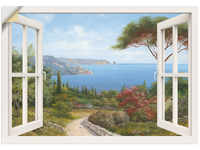 Wandbild ARTLAND "Fensterblick - Haus am Meer I" Bilder Gr. B/H: 130 cm x 90 cm,