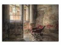 Wandbild ARTLAND "Lost Place - roter Sessel I" Bilder Gr. B/H: 120 cm x 80 cm,